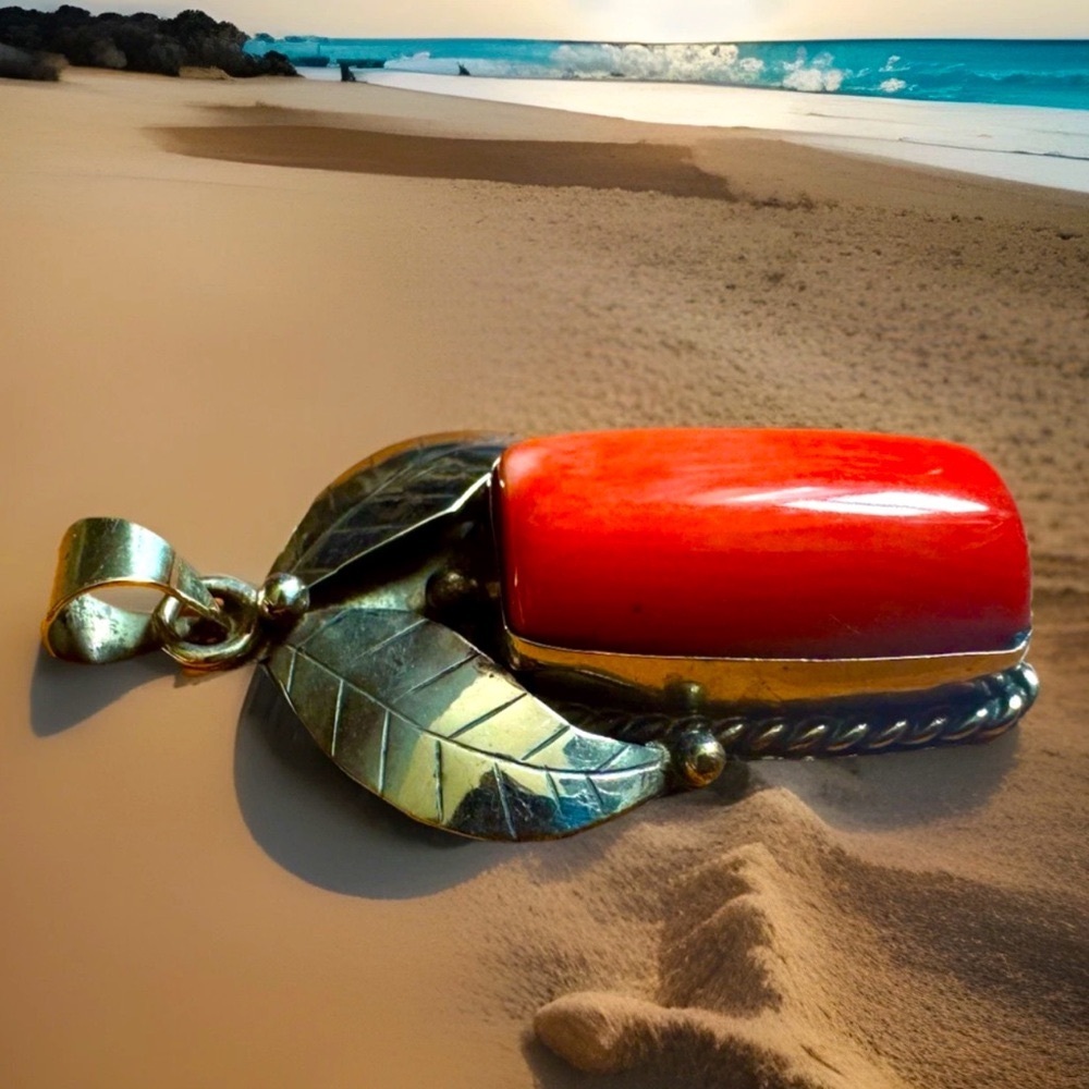 Exquisite Handcrafted Fruit,Leaf Theme With Coral… - image 3